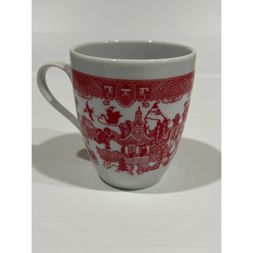 Calamityware Holiday Mug Don Moyer Red White Toile Christmas Monsters UFOs 2020